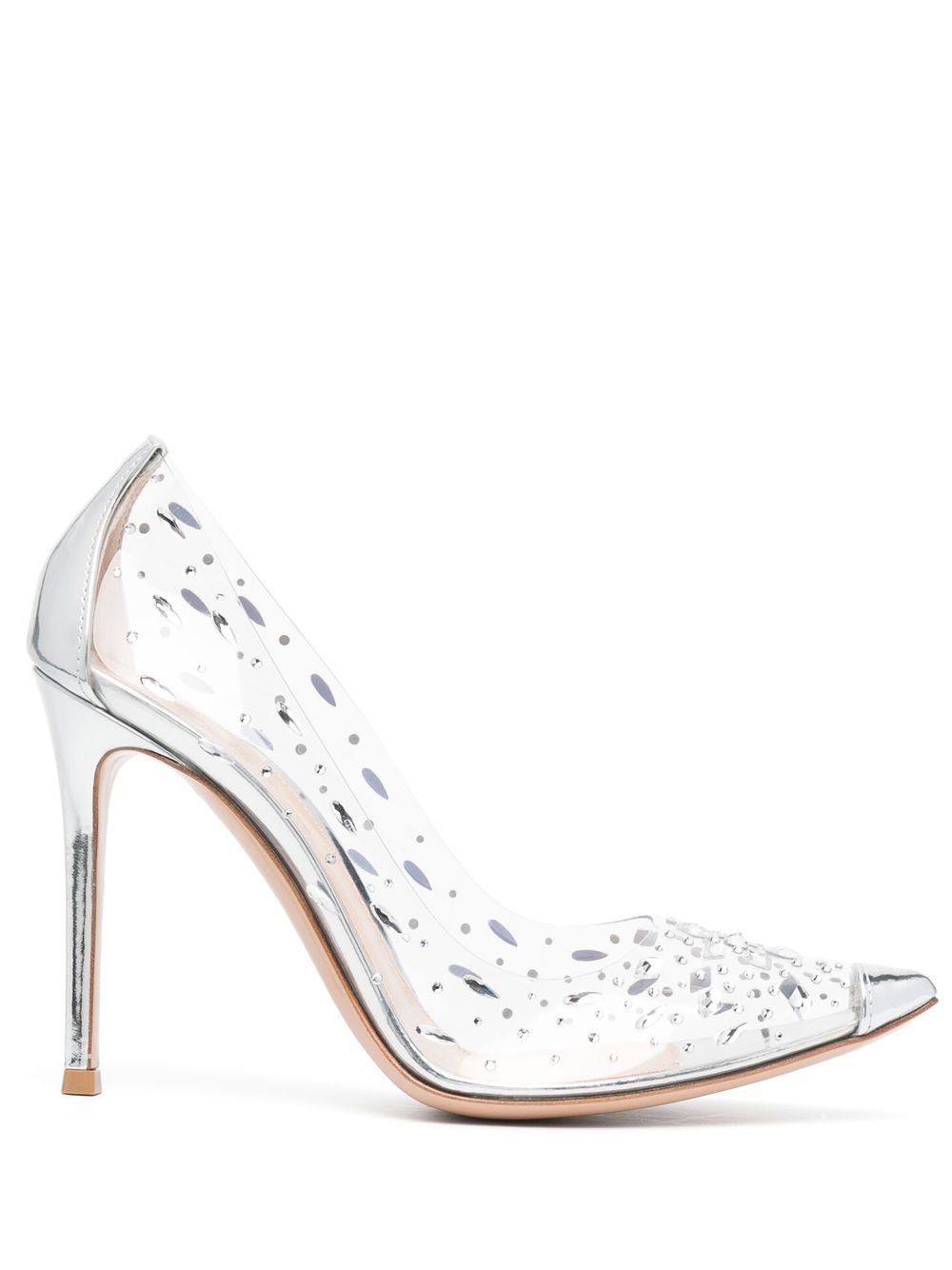 Gianvito Rossi Pumps mit Kristallen 100mm - Weiß von Gianvito Rossi