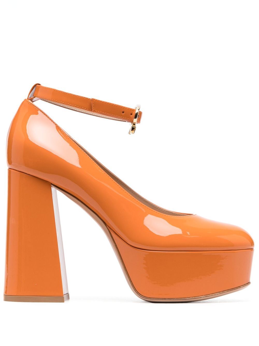 Gianvito Rossi Pumps mit Glanzoptik - Orange von Gianvito Rossi