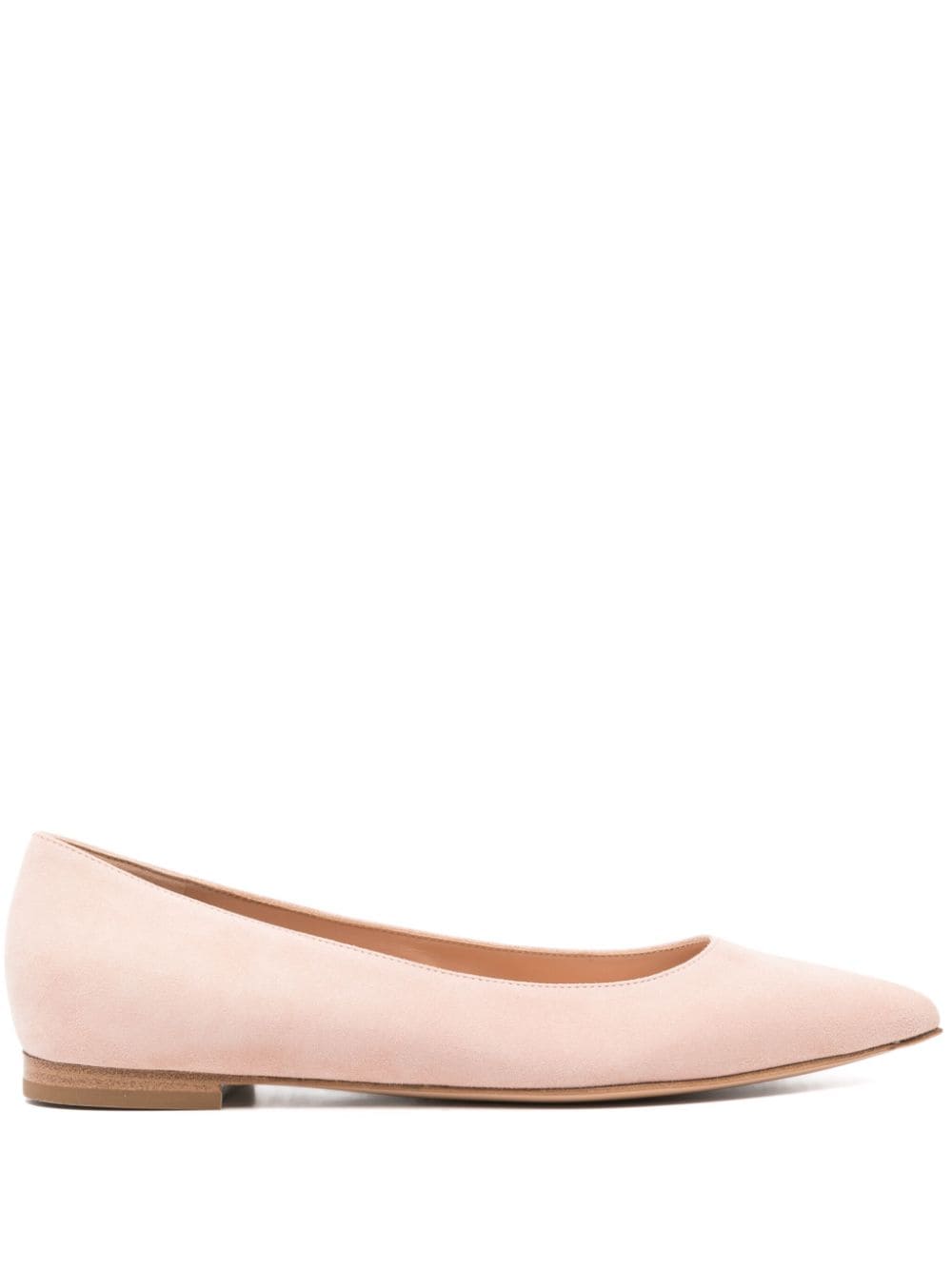 Gianvito Rossi suede pointed-toe ballerina shoes - Rosa von Gianvito Rossi