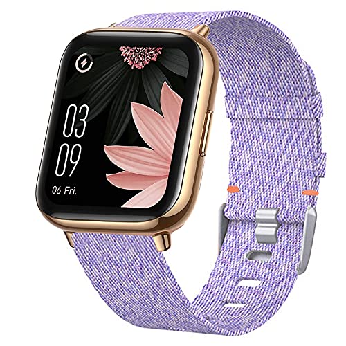 Giaogor Armband Kompatibel für AGPTEK LW31, Nylon Strick Replacement Uhrenarmband für AGPTEK LW31 Smartwatch (Lila) von Giaogor