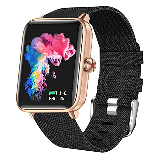 Giaogor Armband Kompatibel für Dirrelo GT01, Nylon Strick Replacement Uhrenarmband für Dirrelo 1.55 Zoll Smartwatch (Schwarz) von Giaogor