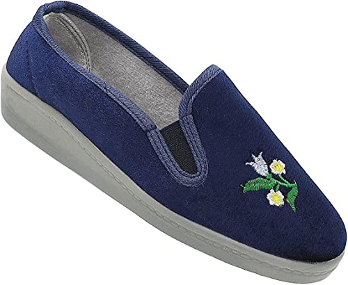 Giatto Damen Hausschuhe Pantoffeln Schuhe Puschen Schlappen Nr. 347 (Navy, Numeric_39) von Giatto