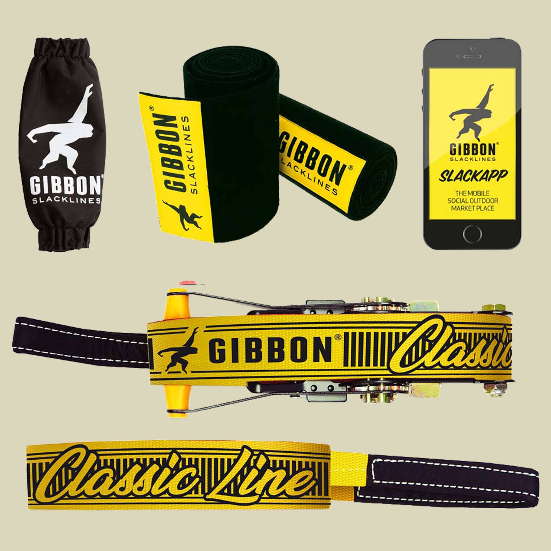 CLASSICLINE TREEWEAR Set Gesamtlänge 15 m Farbe yellow CLASSICLINE TREEWEAR Set Gesamtlänge 15 m Farbe yellow von Gibbon