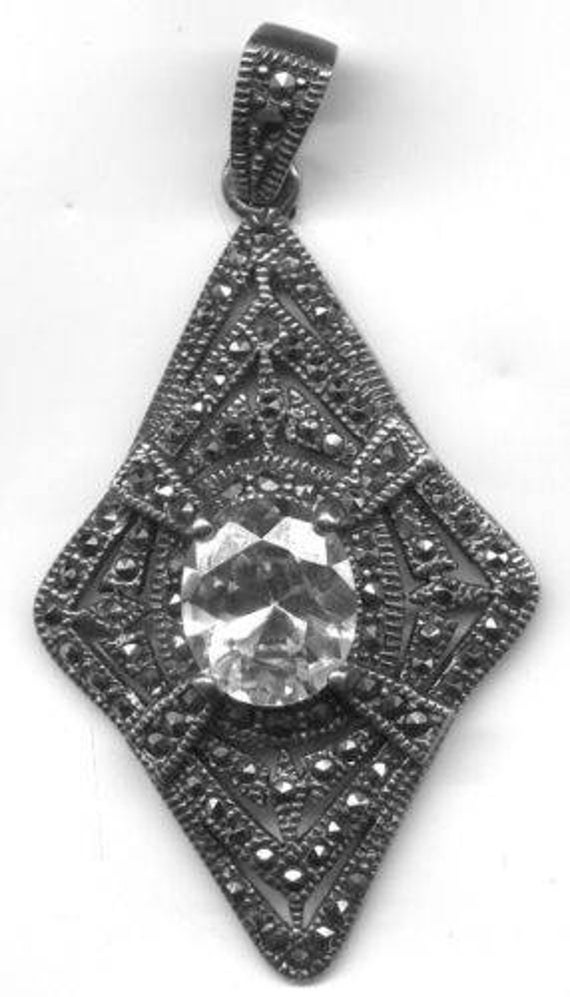 Kristall Anhänger Aus Silber 925 Und Markasiten Kristall Anhänger Aus Silber 925 Und Markasiten von GibsonsVintageShop