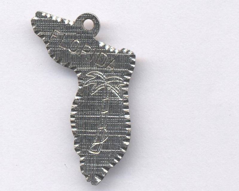 1970Er Jahre Bundesstaat Florida Sterling Silber Charm Anhänger 1970Er Jahre Bundesstaat Florida Sterling Silber Charm Anhänger von GibsonsVintageShop