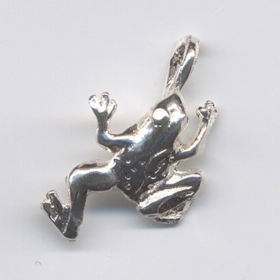 Vintage 3D Sterling Silber Frosch Anhänger Vintage 3D Sterling Silber Frosch Anhänger von GibsonsVintageShop