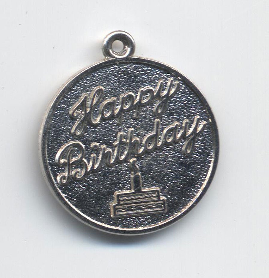 Vintage Sterling Silber "Happy Birthday' Charm... Signiertes Rembrandt Vintage Sterling Silber "Happy Birthday' Charm... Signiertes Rembrandt von GibsonsVintageShop