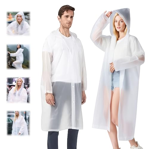 Gicctyble Regenponcho - Regenponcho Festival 2er Pack - Damen Regencape Für Festival Und Outdoor - Transparent Wiederverwendbar Und Faltbar Für Damen Herren Und Erwachsene von Gicctyble