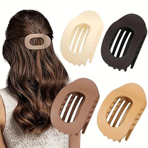 Haarspangen Damen, Haarklammer Flach Groß - ​4er Set Entenschnabel Haarspange - Matt Haarklammern für Dickes Haar und Dünnes Haar - Krabbenclips für Geschenkideen Frauen - Gicctyble von Gicctyble