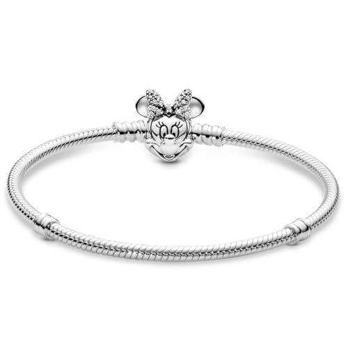 Bettelarmband Minnie Maus - Schlangenketten Silber 925 Armband für Charm Anhänger & Beads - Stärke 3mm - Kompatibel Mit Pandora Charms (19) von Gicko