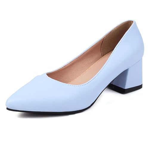 Gicoiz Arbeit Block Schuhe Damen Simple Pointed Toe Schuhe Ohne Verschluss Buro Formal Pumps Hochzeit Geschlossen Mitte Absatz Blau Gr 36.5 EU-37Cn Gicoiz Arbeit Block Schuhe Damen Simple Pointed Toe Schuhe Ohne Verschluss Buro Formal Pumps Hochzeit Geschlossen Mitte Absatz Blau Gr 36.5 EU-37Cn von Gicoiz