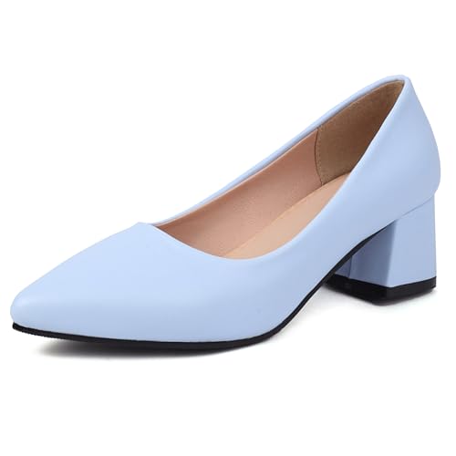 Gicoiz Arbeit Block Schuhe Damen Simple Pointed Toe Schuhe Ohne Verschluss Buro Formal Pumps Hochzeit Geschlossen Mitte Absatz Blau Gr 41 EU-43Cn Gicoiz Arbeit Block Schuhe Damen Simple Pointed Toe Schuhe Ohne Verschluss Buro Formal Pumps Hochzeit Geschlossen Mitte Absatz Blau Gr 41 EU-43Cn von Gicoiz
