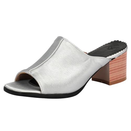 Gicoiz Blockabsatz Pantoffeln Damen Peep Toe Mule Sandalen Ohne Verschluss Sommer Chunky Hausschuhe Pantoffeln Damen Strand Flip Flops Draußen Silber Gr 45 EU-47Cn Gicoiz Blockabsatz Pantoffeln Damen Peep Toe Mule Sandalen Ohne Verschluss Sommer Chunky Hausschuhe Pantoffeln Damen Strand Flip Flops Draußen Silber Gr 45 EU-47Cn von Gicoiz