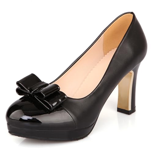 Gicoiz Bogen High Schuhe Damen Lovely Runde Zehen Hochzeit Schuhe Ohne Verschluss Damen Blockieren Fersenpumps Geschlossen Plateau Schwarz Gr 38 EU-39Cn Gicoiz Bogen High Schuhe Damen Lovely Runde Zehen Hochzeit Schuhe Ohne Verschluss Damen Blockieren Fersenpumps Geschlossen Plateau Schwarz Gr 38 EU-39Cn von Gicoiz