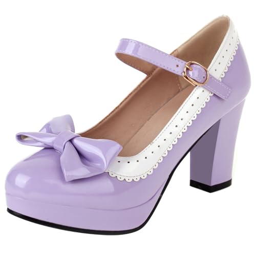 Gicoiz Bogen Mary Jane Lack Damen Block High Schuhe Pumps Party Runde Zehen Elegant T Bar Plateau Bride Hochzeit Runde Zehen Schuhe Violett Gr 1.5-34 Gicoiz Bogen Mary Jane Lack Damen Block High Schuhe Pumps Party Runde Zehen Elegant T Bar Plateau Bride Hochzeit Runde Zehen Schuhe Violett Gr 1.5-34 von Gicoiz