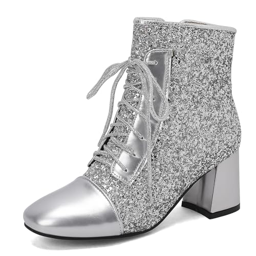 Gicoiz Bride Winter Mode Blockabsatz Pailletten Chelsea Stiefel Hochzeit Elegant Warm Hohen Blockabsatz Stiefel Schnüren Biker Ankle Stiefeletten Kleid Silber Gr 40.5 EU-42Cn Gicoiz Bride Winter Mode Blockabsatz Pailletten Chelsea Stiefel Hochzeit Elegant Warm Hohen Blockabsatz Stiefel Schnüren Biker Ankle Stiefeletten Kleid Silber Gr 40.5 EU-42Cn von Gicoiz