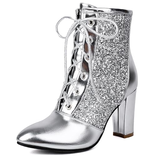 Gicoiz Bride Winter Warm Pointed Toe Elegant Pailletten Stiefeletten Hochzeit Mode Hohen Blockabsatz Stiefel Military Biker Stiefeletten Kleid Silber Gr 39 EU-40Cn Gicoiz Bride Winter Warm Pointed Toe Elegant Pailletten Stiefeletten Hochzeit Mode Hohen Blockabsatz Stiefel Military Biker Stiefeletten Kleid Silber Gr 39 EU-40Cn von Gicoiz