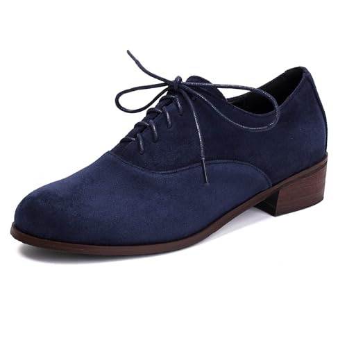 Gicoiz Brogue Oxford Derby Damen Runde Zehen Schnüren Arbeit Pumps Business Low Blockabsatz Formal Büroschuhe Vintage Blau Gr 40 EU-41Cn Gicoiz Brogue Oxford Derby Damen Runde Zehen Schnüren Arbeit Pumps Business Low Blockabsatz Formal Büroschuhe Vintage Blau Gr 40 EU-41Cn von Gicoiz