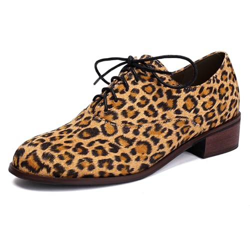 Gicoiz Brogue Oxford Derby Damen Runde Zehen Schnüren Arbeit Pumps Business Low Blockabsatz Formal Büroschuhe Vintage Leopard Gr 34 EU Gicoiz Brogue Oxford Derby Damen Runde Zehen Schnüren Arbeit Pumps Business Low Blockabsatz Formal Büroschuhe Vintage Leopard Gr 34 EU von Gicoiz