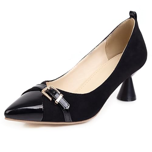 Gicoiz Buro Kitten Schuhe Damen Pointed Toe Pump Schnalle Sommer Mode Ohne Verschluss Arbeit Formal Geschlossen Niedrige Fersenpumpe Schwarz Gr 36 EU Gicoiz Buro Kitten Schuhe Damen Pointed Toe Pump Schnalle Sommer Mode Ohne Verschluss Arbeit Formal Geschlossen Niedrige Fersenpumpe Schwarz Gr 36 EU von Gicoiz