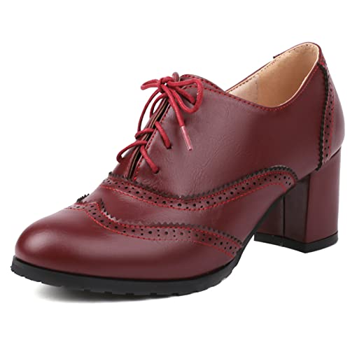 Gicoiz Buro Oxford Damen Brogue Blockabsatz Schuhe Pump Business Arbeit Runde Zehen Derby Klassische Geschlossen Formal Schuhe Rotwein Gr 38 EU-39Cn Gicoiz Buro Oxford Damen Brogue Blockabsatz Schuhe Pump Business Arbeit Runde Zehen Derby Klassische Geschlossen Formal Schuhe Rotwein Gr 38 EU-39Cn von Gicoiz