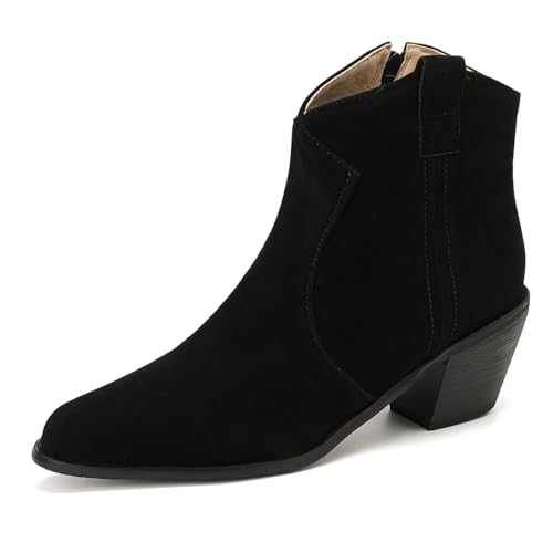 Gicoiz Damen Blockabsatz Cowboy Stiefeletten Pointed Toe Ketten Equestrian Mode Blockabsatz Stiefel Western Chelsea Warm Stiefeletten Klassische Schwarz Gr 40 EU-41Cn Gicoiz Damen Blockabsatz Cowboy Stiefeletten Pointed Toe Ketten Equestrian Mode Blockabsatz Stiefel Western Chelsea Warm Stiefeletten Klassische Schwarz Gr 40 EU-41Cn von Gicoiz