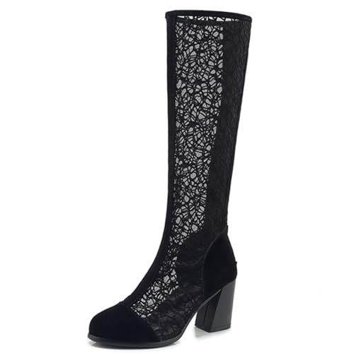Gicoiz Damen Elegant Sommer Runde Zehen Knee High Mesh Stiefel Abend Formal Blockabsatz Zip Mode Hochzeit Booty Spitze Schwarz/S Gr 40.5 EU-42Cn Gicoiz Damen Elegant Sommer Runde Zehen Knee High Mesh Stiefel Abend Formal Blockabsatz Zip Mode Hochzeit Booty Spitze Schwarz/S Gr 40.5 EU-42Cn von Gicoiz