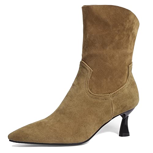 Gicoiz Damen Hochzeit Kitten Heels Halbschaft Stiefeletten Winter Elegant Pointed Toe Bride Abendschuhe Mode Stiletto Partystiefel Bogen Kaffee Gr 40.5 EU-42Cn Gicoiz Damen Hochzeit Kitten Heels Halbschaft Stiefeletten Winter Elegant Pointed Toe Bride Abendschuhe Mode Stiletto Partystiefel Bogen Kaffee Gr 40.5 EU-42Cn von Gicoiz