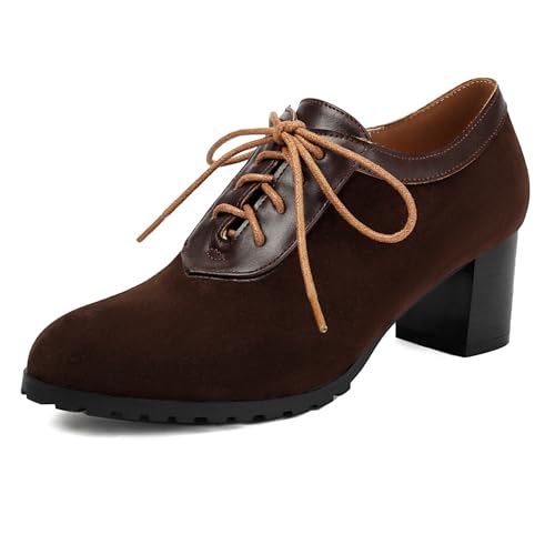 Gicoiz Damen Klassische Oxford Derby Buro Arbeit Schnüren Schuhe Business Formal Runde Zehen Block Schuhe Pumps Geschlossen Retro Braun Gr 40.5 EU-42Cn Gicoiz Damen Klassische Oxford Derby Buro Arbeit Schnüren Schuhe Business Formal Runde Zehen Block Schuhe Pumps Geschlossen Retro Braun Gr 40.5 EU-42Cn von Gicoiz