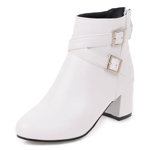 Gicoiz Damen Mode Blockabsatz Chelsea Stiefeletten Side Zip Winter Leisure Runde Zehen Basic Draußen Stiefeletten Arbeit Weiß Gr 36 EU Gicoiz Damen Mode Blockabsatz Chelsea Stiefeletten Side Zip Winter Leisure Runde Zehen Basic Draußen Stiefeletten Arbeit Weiß Gr 36 EU von Gicoiz