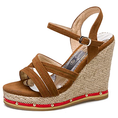 Gicoiz Damen Mode Espadrille Plateau Keilabsatz Sandalen Knöchelriemchen Komfort Peep Toe Leisure Strappy Franse Romisch Schuhe Braun Gr 34 EU Gicoiz Damen Mode Espadrille Plateau Keilabsatz Sandalen Knöchelriemchen Komfort Peep Toe Leisure Strappy Franse Romisch Schuhe Braun Gr 34 EU von Gicoiz