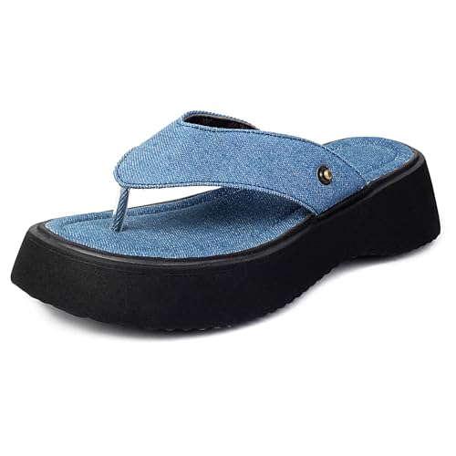 Gicoiz Damen Mode Knee High Plateau Sommer Stiefel Strand Komfort Mesh Riding Booty Schnalle Flip Flops Slippers Blau Gr 42 EU-44Cn Gicoiz Damen Mode Knee High Plateau Sommer Stiefel Strand Komfort Mesh Riding Booty Schnalle Flip Flops Slippers Blau Gr 42 EU-44Cn von Gicoiz