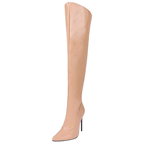 Gicoiz Damen Mode Overknees Pointed Toe Overknees Stiefel Winter Warm Stilettos Party Warm Stretch Riding Stiefeletten Bridal Aprikose Gr 43 EU-45Cn Gicoiz Damen Mode Overknees Pointed Toe Overknees Stiefel Winter Warm Stilettos Party Warm Stretch Riding Stiefeletten Bridal Aprikose Gr 43 EU-45Cn von Gicoiz