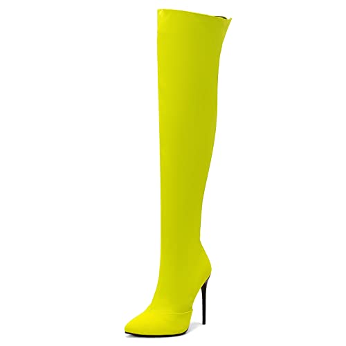 Gicoiz Damen Mode Overknees Pointed Toe Overknees Stiefel Winter Warm Stilettos Party Warm Stretch Riding Stiefeletten Bridal Grün Gr 46 EU-48Cn Gicoiz Damen Mode Overknees Pointed Toe Overknees Stiefel Winter Warm Stilettos Party Warm Stretch Riding Stiefeletten Bridal Grün Gr 46 EU-48Cn von Gicoiz