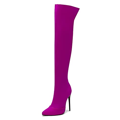 Gicoiz Damen Mode Overknees Pointed Toe Overknees Stiefel Winter Warm Stilettos Party Warm Stretch Riding Stiefeletten Bridal Rose-Rot Gr 42 EU-44Cn Gicoiz Damen Mode Overknees Pointed Toe Overknees Stiefel Winter Warm Stilettos Party Warm Stretch Riding Stiefeletten Bridal Rose-Rot Gr 42 EU-44Cn von Gicoiz