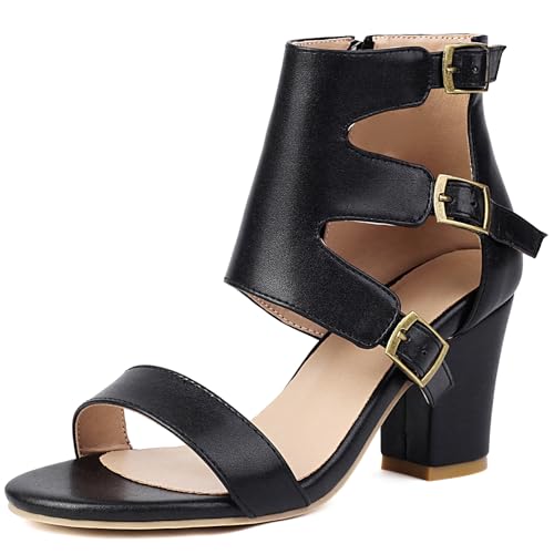 Gicoiz Damen Peep Toe Block Sandalen Gladiator Römersandalens T Bar Sommer Schnalle Chunky Ankle Stiefeletten Bogen Mesh Schuhe Schnüren Schwarz Gr 37 EU-38Cn Gicoiz Damen Peep Toe Block Sandalen Gladiator Römersandalens T Bar Sommer Schnalle Chunky Ankle Stiefeletten Bogen Mesh Schuhe Schnüren Schwarz Gr 37 EU-38Cn von Gicoiz