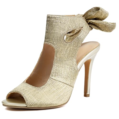 Gicoiz Damen Peep Toe Stiletto Slingback-Sandale Bogen Schnüren Sommer Hochzeit Höhe Ferse Abend Elegant Sandals Dancing Gold Gr 37 EU-38Cn Gicoiz Damen Peep Toe Stiletto Slingback-Sandale Bogen Schnüren Sommer Hochzeit Höhe Ferse Abend Elegant Sandals Dancing Gold Gr 37 EU-38Cn von Gicoiz