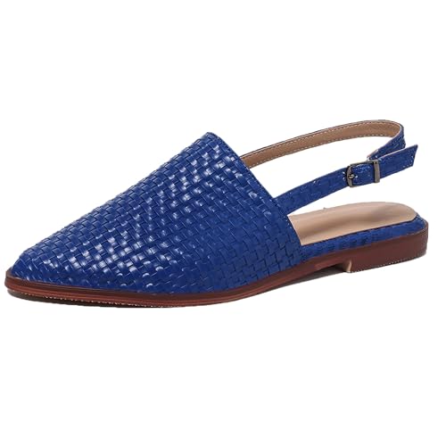 Gicoiz Damen Pointed Toe Flach Schuhe Braid Pantoffeln Strand Sandalen Komfort Slingback Schuhe Geschlossen Mule Hausschuhe Pantoffeln Schnalle Strap Dark-Blau Gr 34 EU Gicoiz Damen Pointed Toe Flach Schuhe Braid Pantoffeln Strand Sandalen Komfort Slingback Schuhe Geschlossen Mule Hausschuhe Pantoffeln Schnalle Strap Dark-Blau Gr 34 EU von Gicoiz