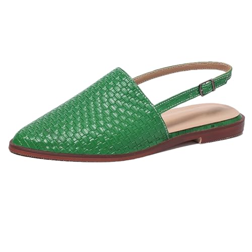 Gicoiz Damen Pointed Toe Flach Schuhe Braid Pantoffeln Strand Sandalen Komfort Slingback Schuhe Geschlossen Mule Hausschuhe Pantoffeln Schnalle Strap Grün Gr 40.5 EU-42Cn Gicoiz Damen Pointed Toe Flach Schuhe Braid Pantoffeln Strand Sandalen Komfort Slingback Schuhe Geschlossen Mule Hausschuhe Pantoffeln Schnalle Strap Grün Gr 40.5 EU-42Cn von Gicoiz