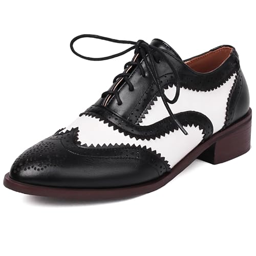 Gicoiz Damen Pointed Toe Oxford Schnüren Brogue Derby Low Blockabsatz Vintage Braid Pumps Business Männer Schuhe Schwarz Gr 42 EU-44Cn Gicoiz Damen Pointed Toe Oxford Schnüren Brogue Derby Low Blockabsatz Vintage Braid Pumps Business Männer Schuhe Schwarz Gr 42 EU-44Cn von Gicoiz