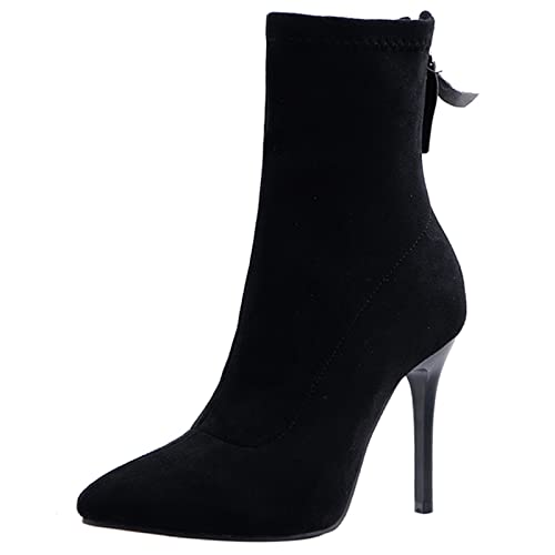 Gicoiz Damen Pointed Toe Zip Stretch Stiletto Stiefeletten Party Mode Wildleder Kurz Halbschaft Elegant Abend Winter Stiefeletten Schwarz Gr 37 EU-38Cn Gicoiz Damen Pointed Toe Zip Stretch Stiletto Stiefeletten Party Mode Wildleder Kurz Halbschaft Elegant Abend Winter Stiefeletten Schwarz Gr 37 EU-38Cn von Gicoiz