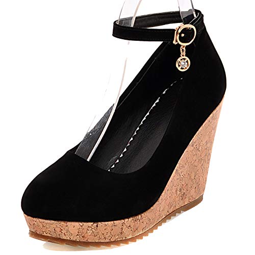 Gicoiz Damen Runde Zehen Elegant Hohen Keilabsatz Schnalle Pump Hochzeit Blumen Knöchelriemchen Formal Arbeit Mode Schuhe Schwarz Gr 37 EU-38Cn Gicoiz Damen Runde Zehen Elegant Hohen Keilabsatz Schnalle Pump Hochzeit Blumen Knöchelriemchen Formal Arbeit Mode Schuhe Schwarz Gr 37 EU-38Cn von Gicoiz