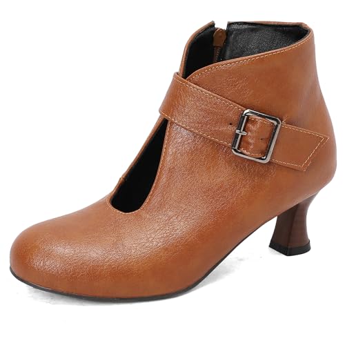 Gicoiz Damen Runde Zehen Kitten Stiefel Chelsea Motorradstiefel Sommer Schnüren Mesh Ankle Stiefeletten Strappy Gladiator Winter Brogue Chukka Gelb Gr 44 EU-46Cn von Gicoiz