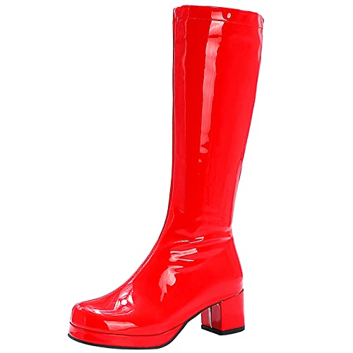 Gicoiz Damen Runde Zehen Lack Kniehohe Stiefel Winter Mode Equestrian Plateau Blockabsatz Stiefel Warm Schnüren Military Biker Stiefeletten Rot Gr 40.5 EU-42Cn Gicoiz Damen Runde Zehen Lack Kniehohe Stiefel Winter Mode Equestrian Plateau Blockabsatz Stiefel Warm Schnüren Military Biker Stiefeletten Rot Gr 40.5 EU-42Cn von Gicoiz