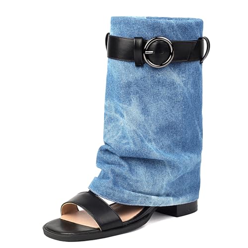 Gicoiz Damen Sommer Mode Offene Zeh Blockabsatz Stiefel Leisure Equestrian Ohne Verschluss Schnalle Gladiator Romisch Halbschaft Stiefeletten Dark-Blau Gr 43 EU-45Cn Gicoiz Damen Sommer Mode Offene Zeh Blockabsatz Stiefel Leisure Equestrian Ohne Verschluss Schnalle Gladiator Romisch Halbschaft Stiefeletten Dark-Blau Gr 43 EU-45Cn von Gicoiz