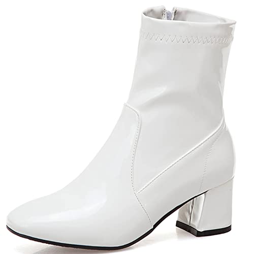 Gicoiz Damen Square Toe Elegant Blockabsatz Stiefel Chelsea Stiefel Lack Winter Hochzeit Weit Fit Ankle Stiefeletten Zip Buro Arbeit Formal Schuhe Weiß Gr 40 EU-41Cn Gicoiz Damen Square Toe Elegant Blockabsatz Stiefel Chelsea Stiefel Lack Winter Hochzeit Weit Fit Ankle Stiefeletten Zip Buro Arbeit Formal Schuhe Weiß Gr 40 EU-41Cn von Gicoiz