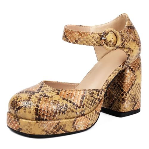 Gicoiz Damen T-Spange Mary Jane Runde Zehen Bogen Sandalen Chunky Hohen Blockabsatz Plateau Schnalle Plateau Sommer Party Gelb Gr 35 EU Gicoiz Damen T-Spange Mary Jane Runde Zehen Bogen Sandalen Chunky Hohen Blockabsatz Plateau Schnalle Plateau Sommer Party Gelb Gr 35 EU von Gicoiz