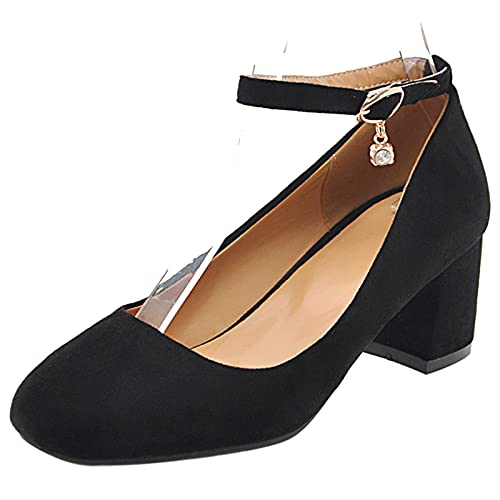 Gicoiz Fußkleidung Damen Basic Square Toe Mary Jane Blockabsatz Schuhe Comy Knöchelriemchen Arbeit Kleid Weit Fit Bridal Pump Wildleder Schwarz Gr 42 EU-44Cn Gicoiz Fußkleidung Damen Basic Square Toe Mary Jane Blockabsatz Schuhe Comy Knöchelriemchen Arbeit Kleid Weit Fit Bridal Pump Wildleder Schwarz Gr 42 EU-44Cn von Gicoiz