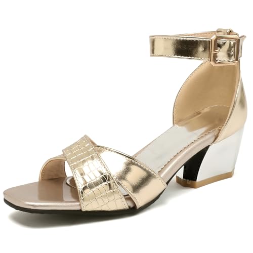 Gicoiz Hochzeit Block Sandalen Bride Knöchelriemchen Offene Zeh Sandals Elegant Sommer Party Damen Chunky Strappy Sandalen Gold Gr 39 EU-40Cn Gicoiz Hochzeit Block Sandalen Bride Knöchelriemchen Offene Zeh Sandals Elegant Sommer Party Damen Chunky Strappy Sandalen Gold Gr 39 EU-40Cn von Gicoiz