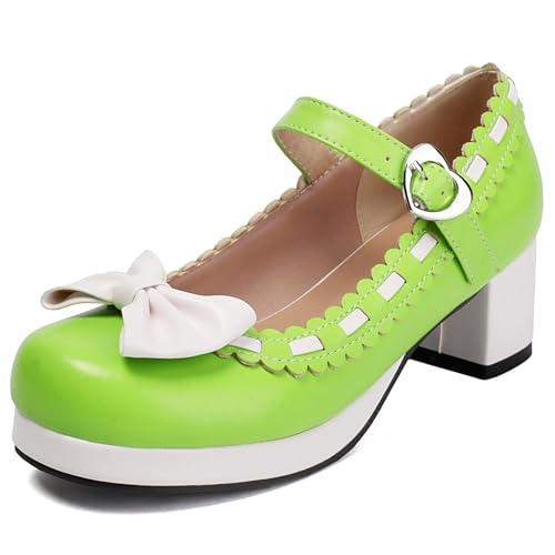 Gicoiz Hochzeit Mary Jane Bogen Damen Glitzer Mitte Blockabsatz Pumps Comfy Runde Zehen Sommer Party Knöchelriemchen Plateau Schuluniform Schuhe Grün Gr 40.5 EU-42Cn Gicoiz Hochzeit Mary Jane Bogen Damen Glitzer Mitte Blockabsatz Pumps Comfy Runde Zehen Sommer Party Knöchelriemchen Plateau Schuluniform Schuhe Grün Gr 40.5 EU-42Cn von Gicoiz